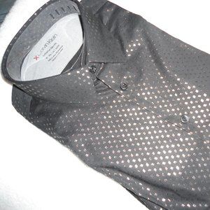 CALVIN KLEIN X_SLIM BLACK FLASH MENS DRESS SHIRT